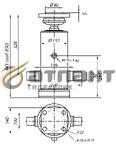 Гидроцилиндр подъема кузова 45143 10тн 4шт (АТЛАНТ Гидравлик)
