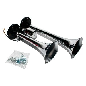 Сигнал 2-х рожковый хромированный L-300 мм (12/24V)