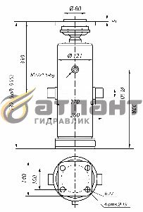 Гидроцилиндр подъема кузова 55102 с/о 8тн 3шт (АТЛАНТ Гидравлик)