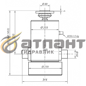 Гидроцилиндр подъема кузова 45142 15тн 6шт 3-х стор. (АТЛАНТ Гидравлик) М30