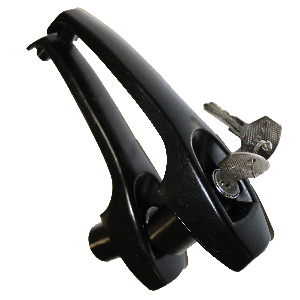 Ручка наружная с замком (ДААЗ) (черная)