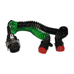 Кабель прицепа электрический 7-полюсный и 6+1 сдвоенный в 15-полюсный штекер L=4500мм