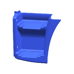 Щиток подножки 65115  (Технотрон) (рейсталинг) (2-х ступ.) синий левый RAL 5010