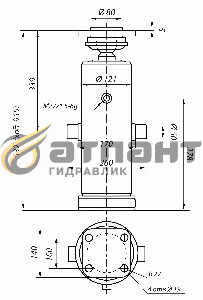 Гидроцилиндр подъема кузова 55102 с/о 8тн 3шт (АТЛАНТ Гидравлик)