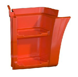 Щиток подножки 65115  (Технотрон) (рейсталинг) (2-х ступ.) оранж. левый