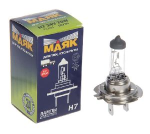 Лампа фарная галогеновая Н7 24-70 МАЯК Px26d