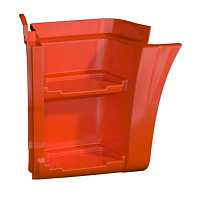 Щиток подножки 65115 (Технотрон) (рейсталинг) (2-х ступ.) оранж. левый