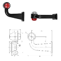 Фонарь габаритный Е-207 (изогнутый) (взамен209)