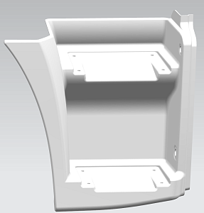 Щиток подножки 65115  (Технотрон) (рейсталинг) (2-х ступ.) белый правый