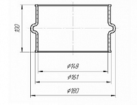 Рукав соединительный воздухозаборника (Технотрон) d-145мм L-100