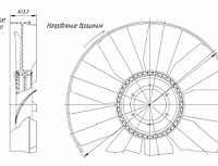 Крыльчатка радиатора с обечайкой (654 мм) (Технотрон)