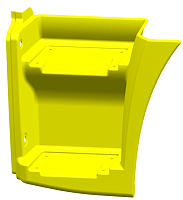 Щиток подножки 65115 (Технотрон) (рейсталинг) (2-х ступ.) желтый левый RAL 1033