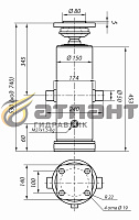 Гидроцилиндр подъема кузова 55112 10тн 3шт 3-х стор. ход-740 (АТЛАНТ Гидравлик)