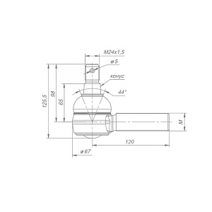Наконечник рулевой левый (РОСТАР) 6520 (резьба наруж.левая) К 1/10