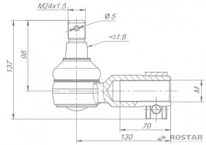 Наконечник рулевой 4310 левый (РОСТАР) 43101, 43114, 43118, 4326, 65111