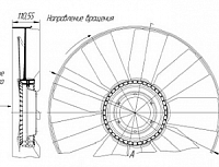 Крыльчатка радиатора с обечайкой (704 мм) (Технотрон) с выгнутым диском