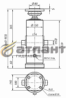 яяГидроцилиндр подъема кузова 55112 10тн 3шт 3-х стор. ход-955 (АТЛАНТ Гидравлик)