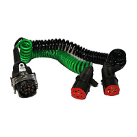 Кабель прицепа электрический 7-полюсный и 6+1 сдвоенный в 15-полюсный штекер L=4500мм